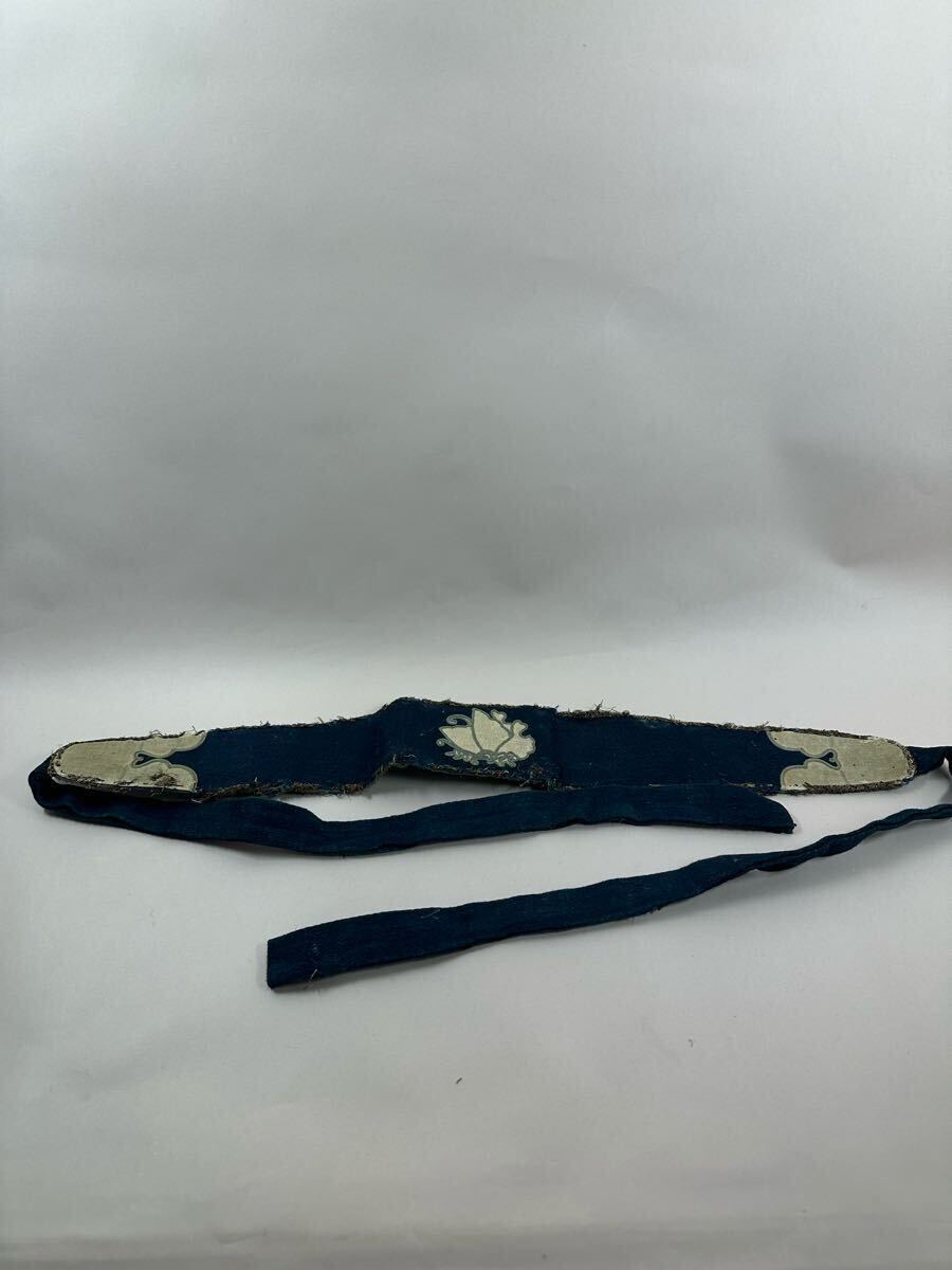 文化遺産→藍染、刺繍、古布.長さ約128cm×最大幅約5.8cm.拍卖