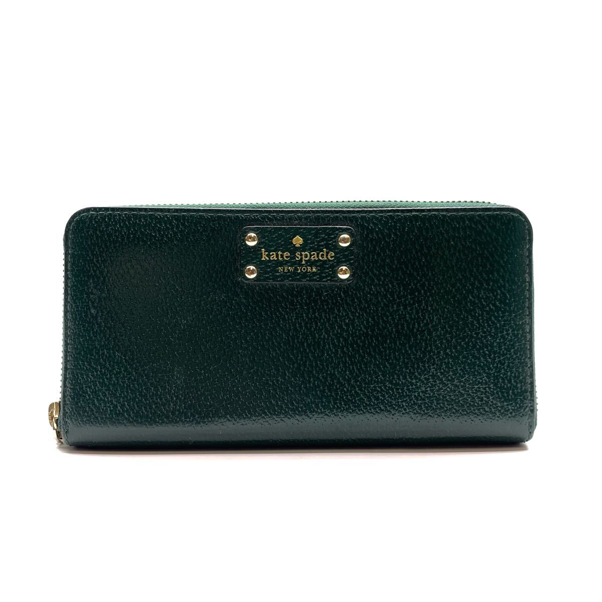 kate spade ケイトスペード ラウンドファスナー 長財布 緑 グリーン コインケース 小銭入れ カードケース レディース 管理RY25000622拍卖