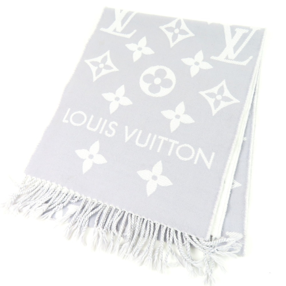 100761 LOUIS VUITTON ルイヴィトン 極美品 現行 LV エセンシャル 防寒 定価9.2万 M77727 マフラー ウール グリクレール ユニセックス拍卖
