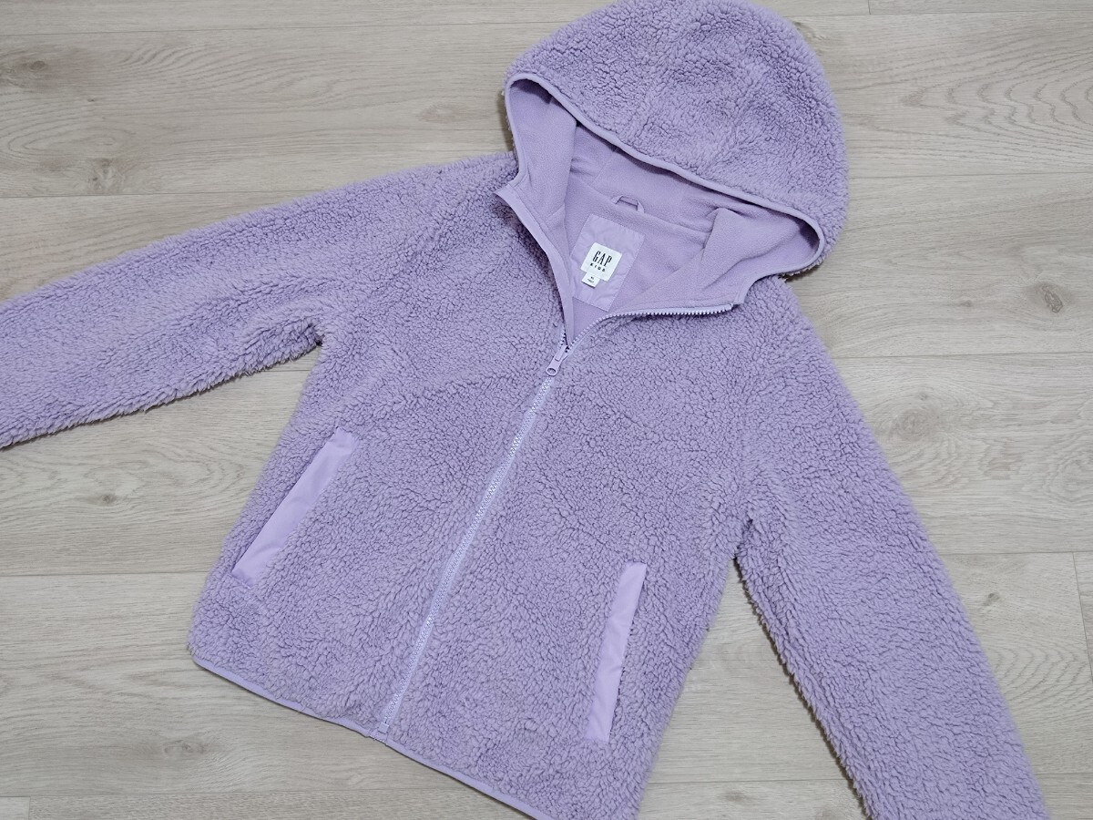 未使用品★GAPKIDS★XL150cm★フード付きボアジャケット★軽量起毛フリース/ギャップキッズ/パーカー/パープル/ジャンパー/ジャンパー拍卖