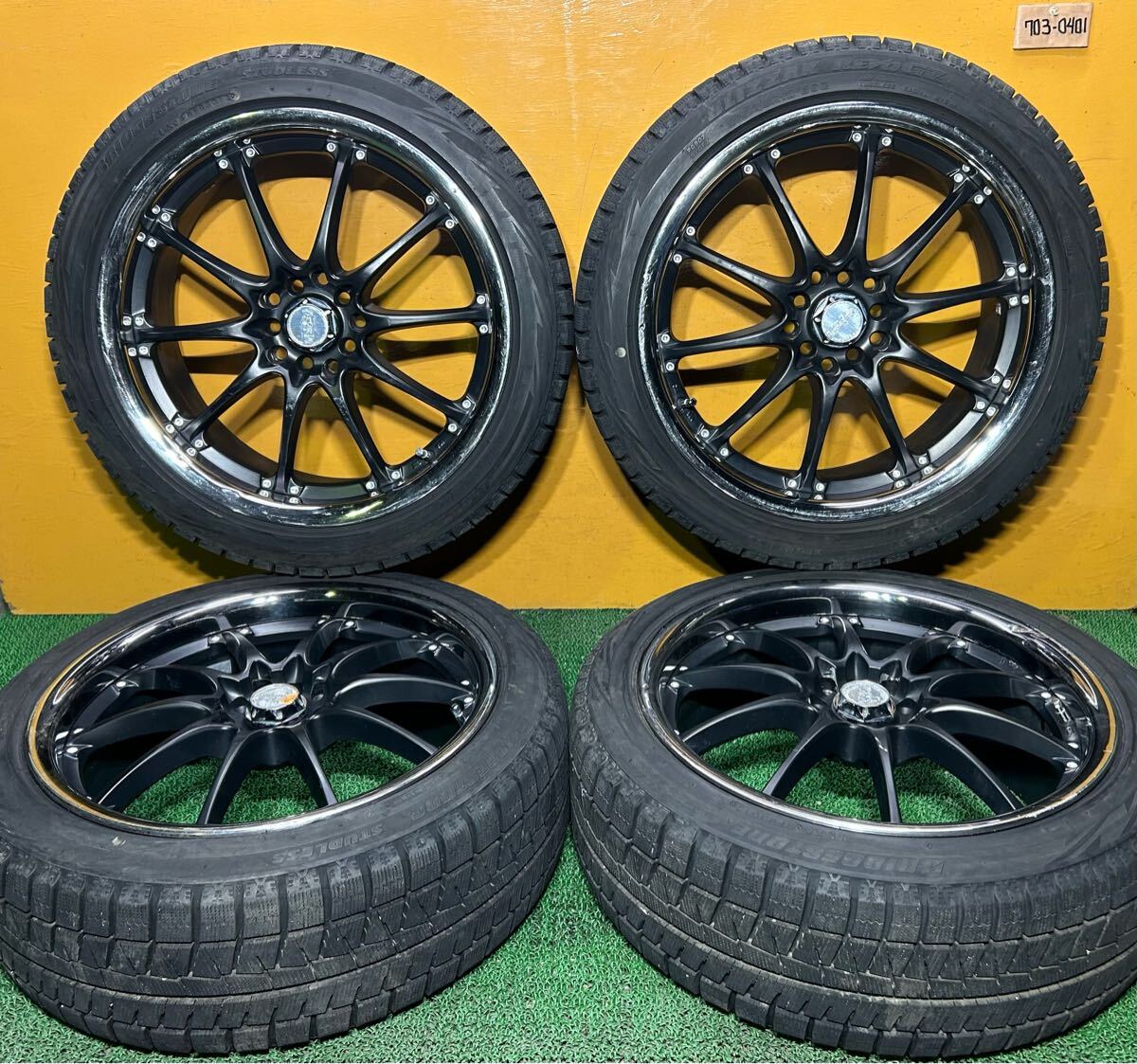 *冬用 215/45R18 89Q BRIDGESTONE BLIZZAK REVO GZ *ARTERIA【18×7.5J +45 マルチ PCD:100×5H, 114.3×5H ハブ径:71mm】拍卖