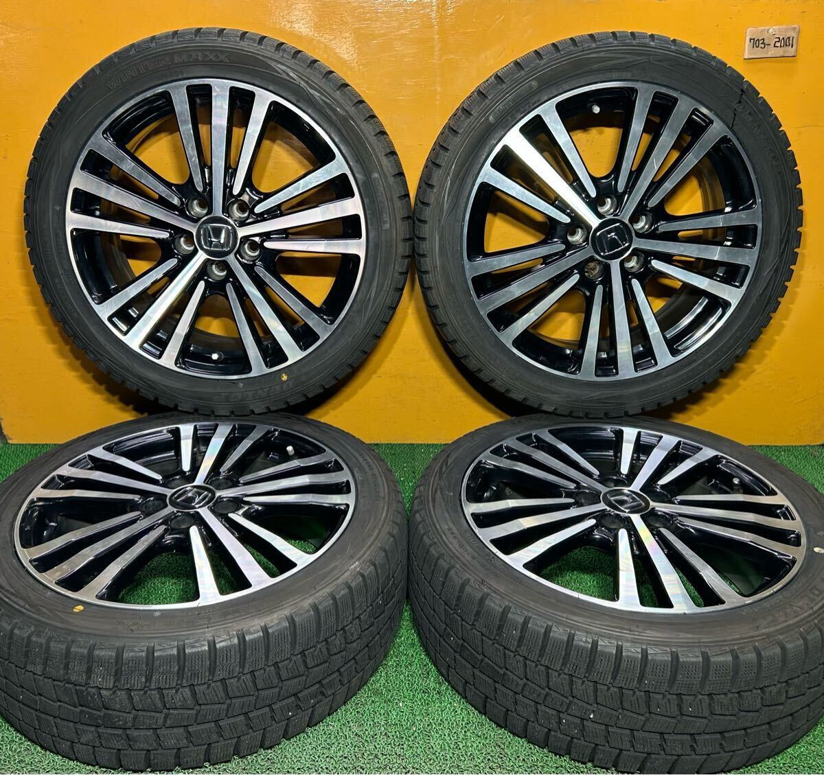 *冬用 225/45R18 91Q DUNLOP WINTER MAXX *ENKEI ホンダ純正【18×7.0J +55 PCD:114.3×5H ハブ径: 62mm】*オデッセイ等に拍卖
