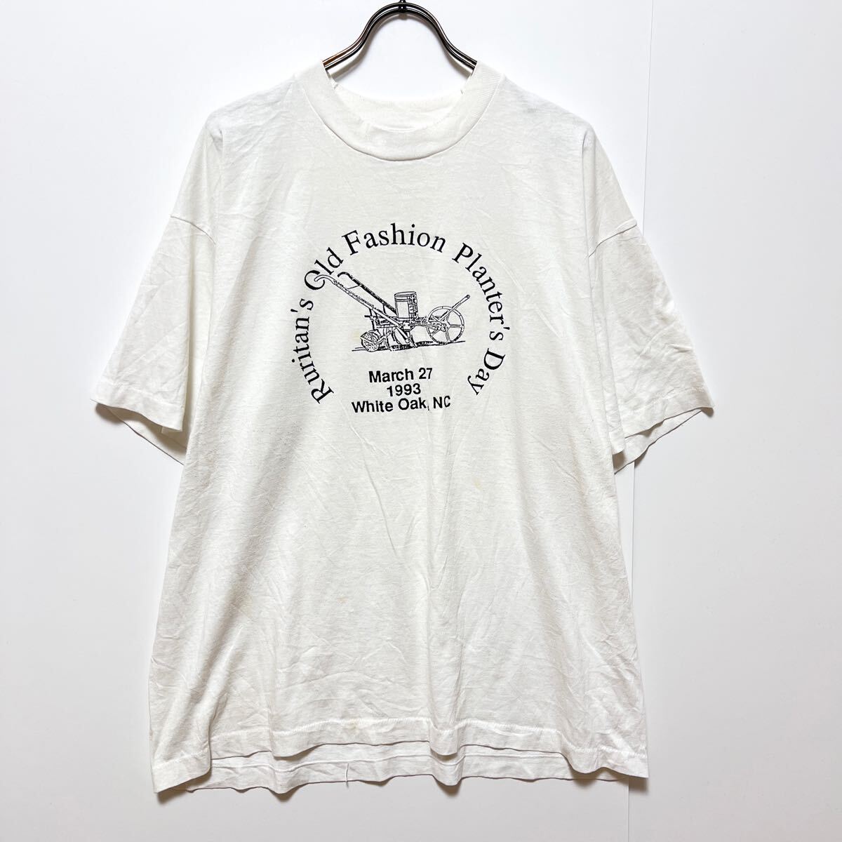 USA製 FRUIT OF THE LOOM プリント Tシャツ XXL フルーツオブザルーム アメリカ製 1993 White Oak. NC アメリカ古着 USMD-0065-FS拍卖