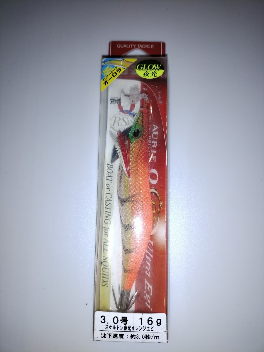 M1  廃盤 ヨーヅリ アオリーQ RS 3.0号 スケルトン夜光オレンジエビ拍卖