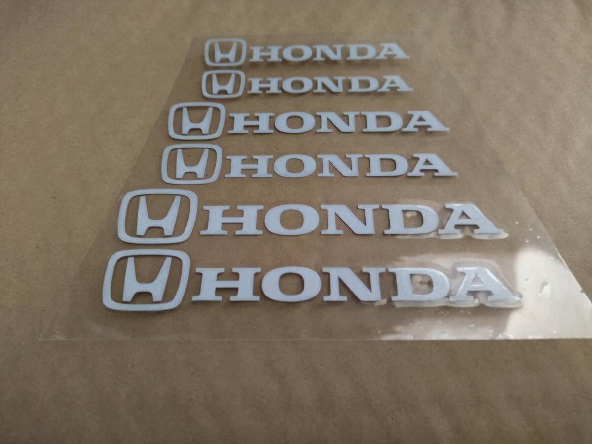 【ゆうパケット送料込】 HONDA(ホンダ) 耐熱ステッカー シルバー 大中小6枚セット ① 本田拍卖