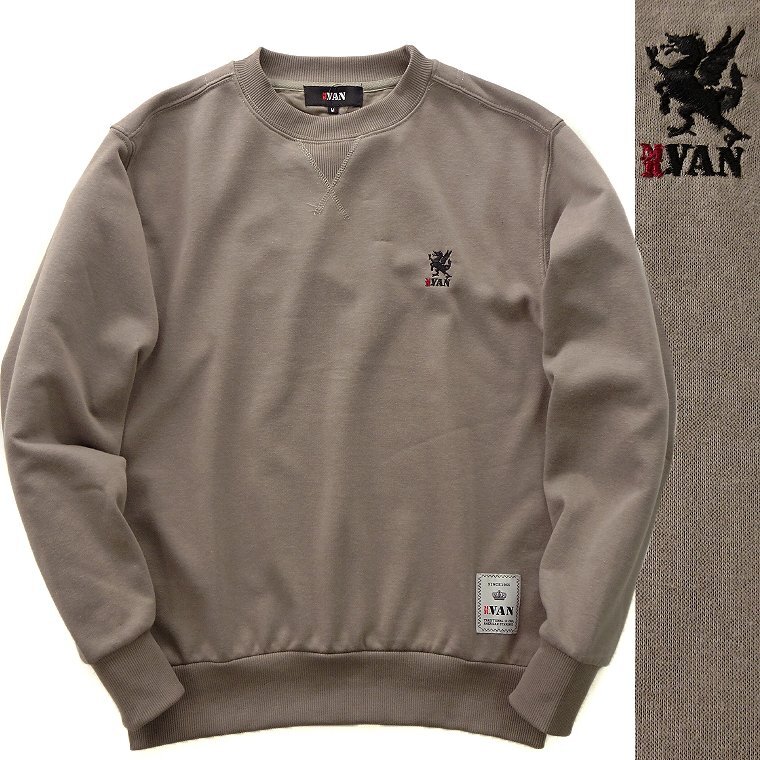 新品 MR.VAN ミスターヴァン 2023秋冬 裏毛 刺繍 トレーナー M 【va1933048_17】 メンズ 秋冬 クルーネック スウェット プルオーバー拍卖