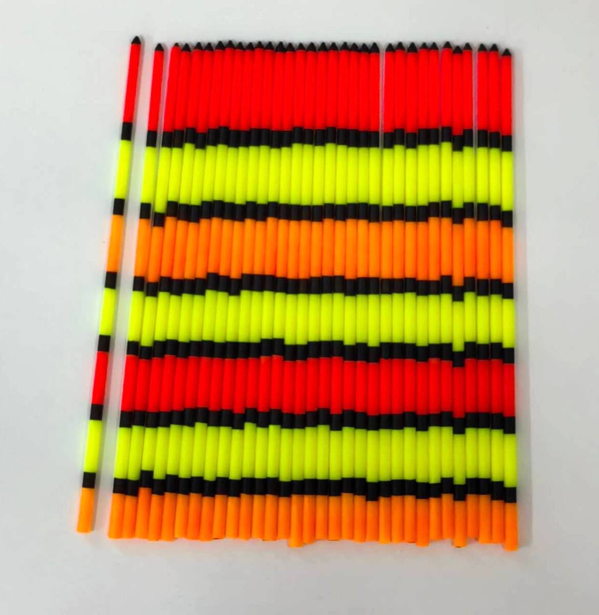 へら浮き用 色塗り パイプトップ 2.0-1.5mm 約8cm 15本拍卖