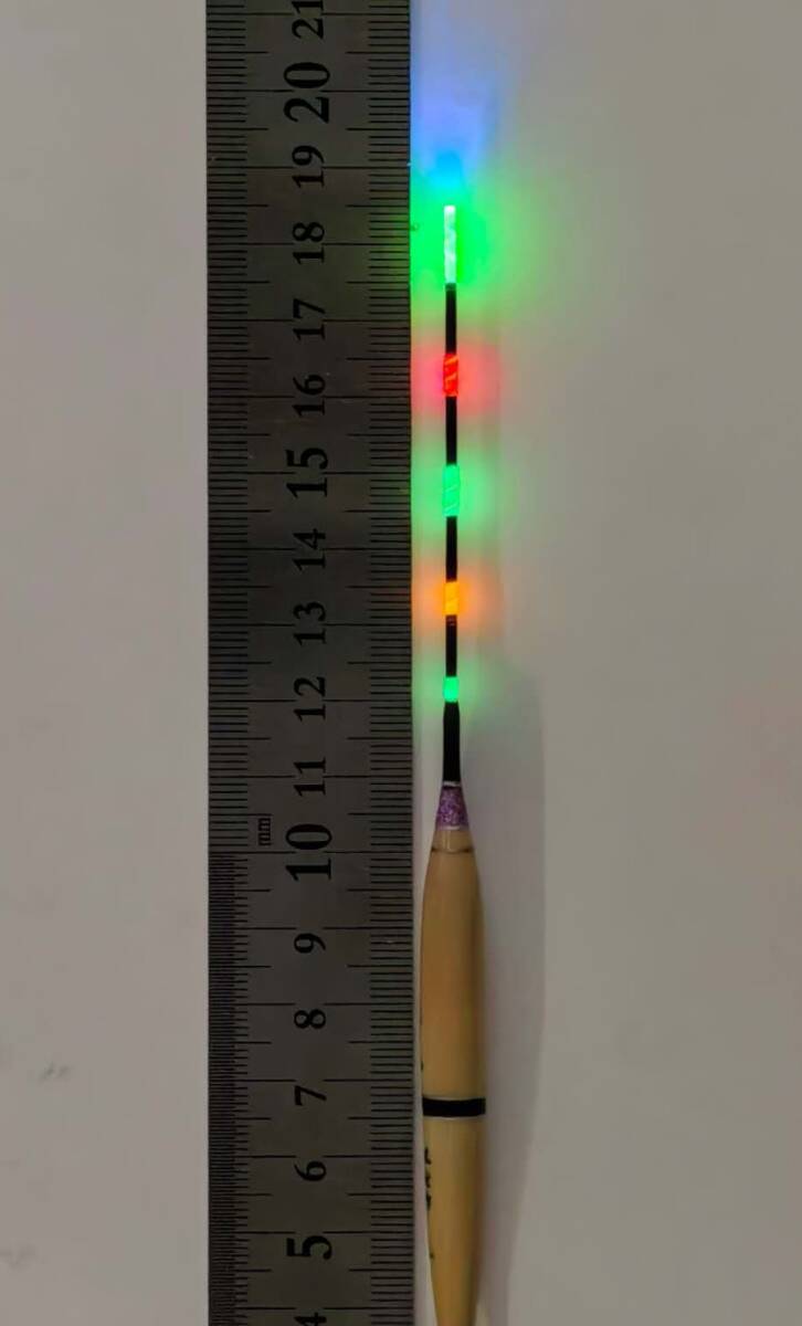 訳あり 赤/緑/オレンジ 3色 5点灯 浅ダナ釣り用 カヤ 電気浮子 電気ウキ ナイターウキ 全長約 18.5cm CG18wk拍卖