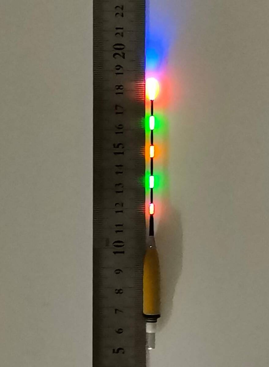 訳あり 赤/緑/オレンジ 3色 5点灯 浅ダナ釣り用 カヤ 電気浮子 電気ウキ ナイターウキ 全長約 18.5cm XGR1wk拍卖
