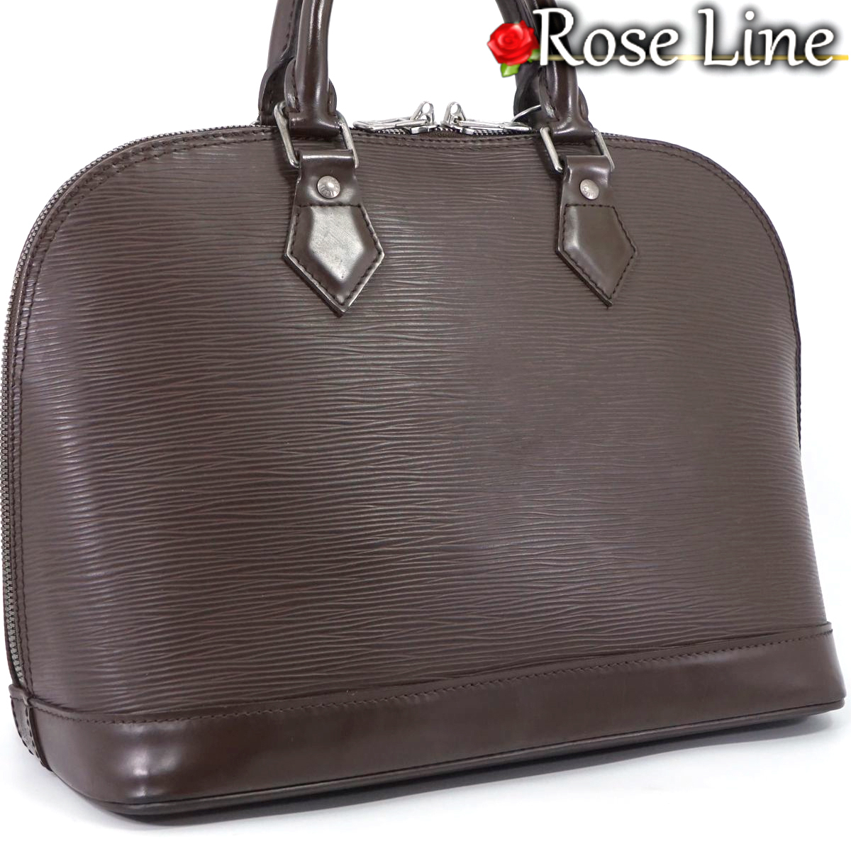 【美品】Louis Vuitton エピ アルマ ハンドバッグ モカ こげ茶 ブラウン 鞄 手提げ ガールズ レディース 財布入れ 本革 EPI M5214D拍卖