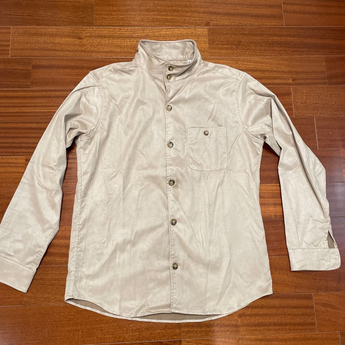 TAKEO KIKUCHI ベロア 長袖シャツ 4 タケオキクチ ベージュ ワールド拍卖