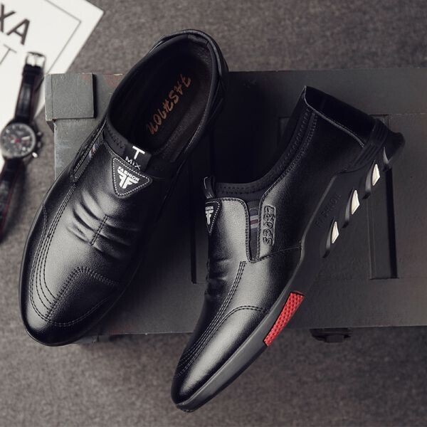 s116 【 25.5cm 黒 】 靴 カジュアルシューズ ドライビングシューズ ビジネスシューズ 紐なし シューズ スリッポン 春靴 フェイクレザー 1拍卖