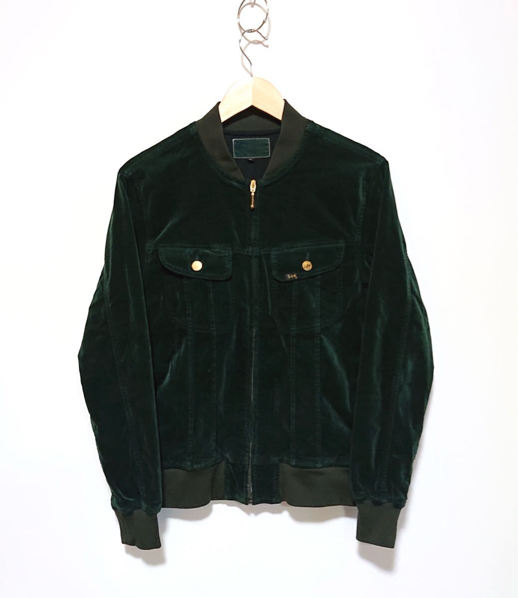 h2111gg Lee Sportswear(リー) サイズM ブルゾン ベロアジャケット グリーン系 レディース カジュアル おしゃれ 上着 着まわしコーデ拍卖