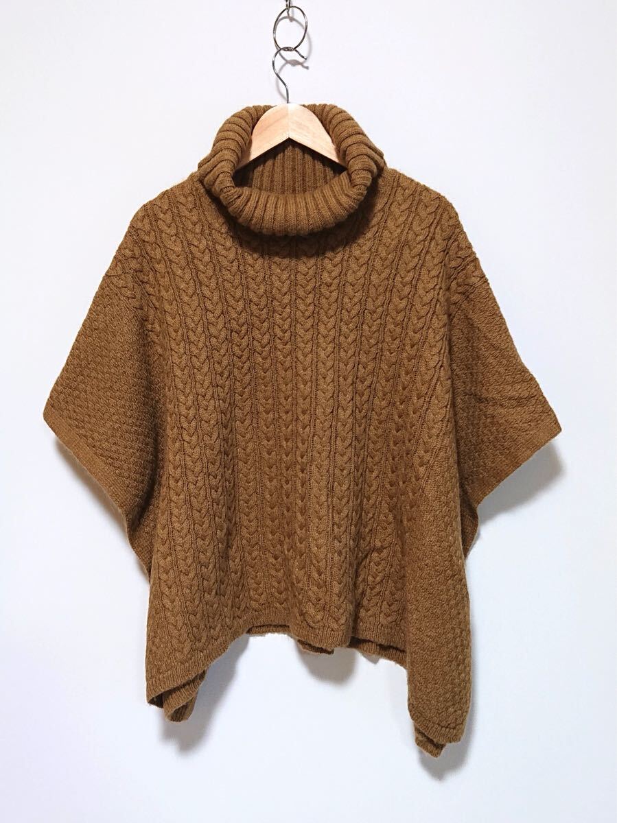 h1947gg Spick and Span(スピック&スパン)サイズFREE ポンチョ ブラウン レディース 秋冬上着 セーター ニット おしゃれ ウール混拍卖