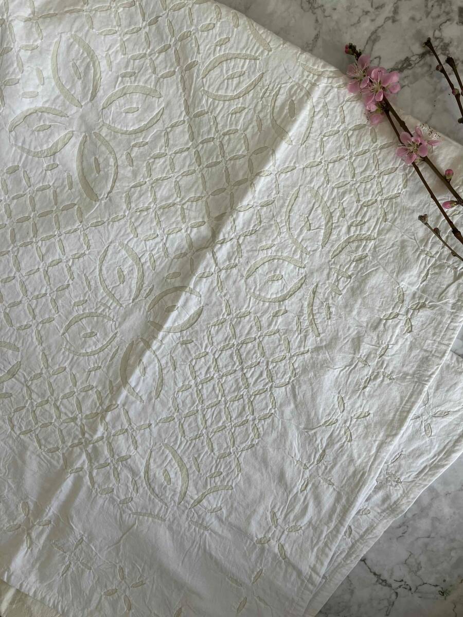 カットワーク マルチカバー コットン100% ナチュラルカラー #A4 拍卖