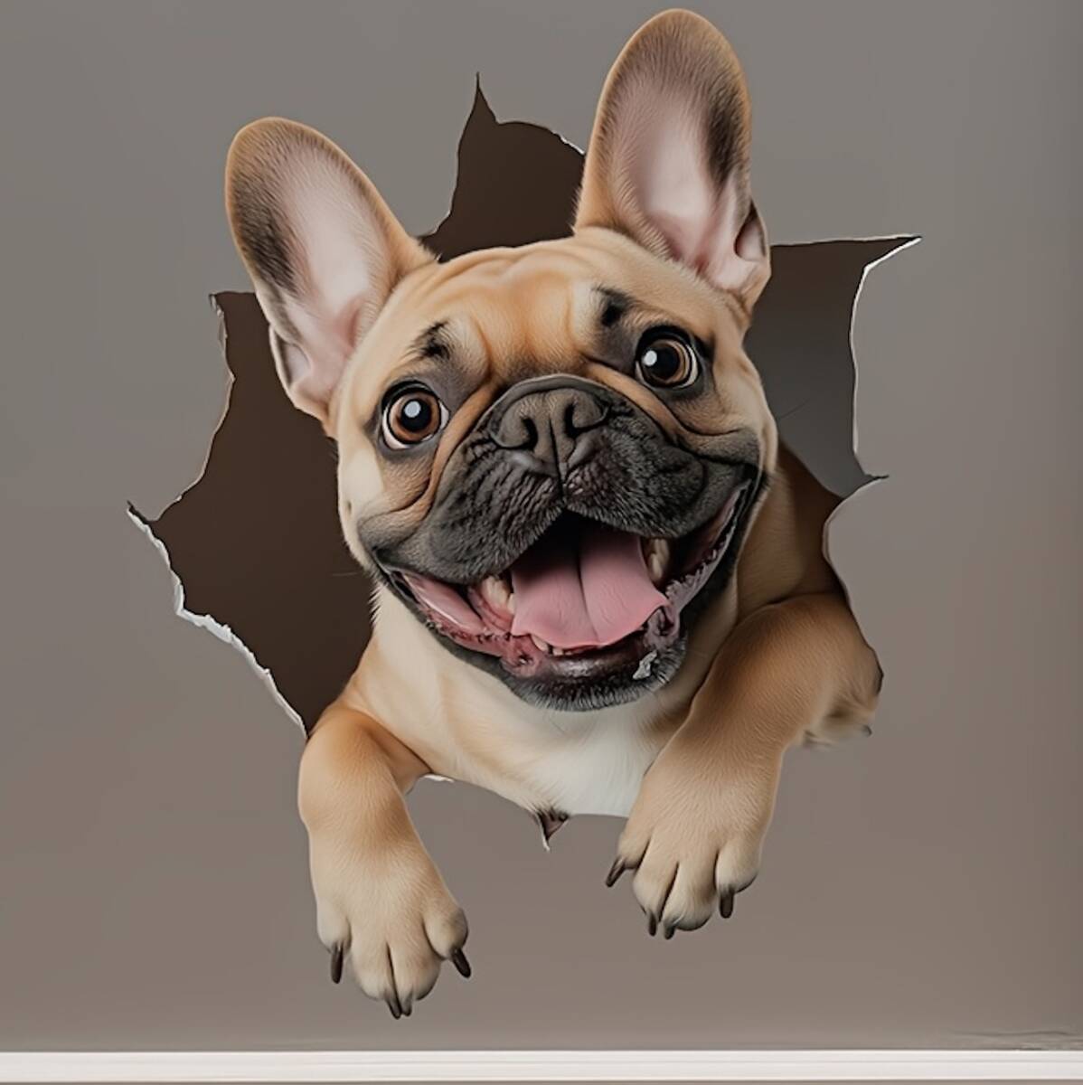 デカール 子犬 パグ かわいい 窓用ステッカー 14.5cm ひび割れ 飛び出す おもしろ 笑顔 イヌ シール ビニール素材 車用 防水 いぬ t5295拍卖