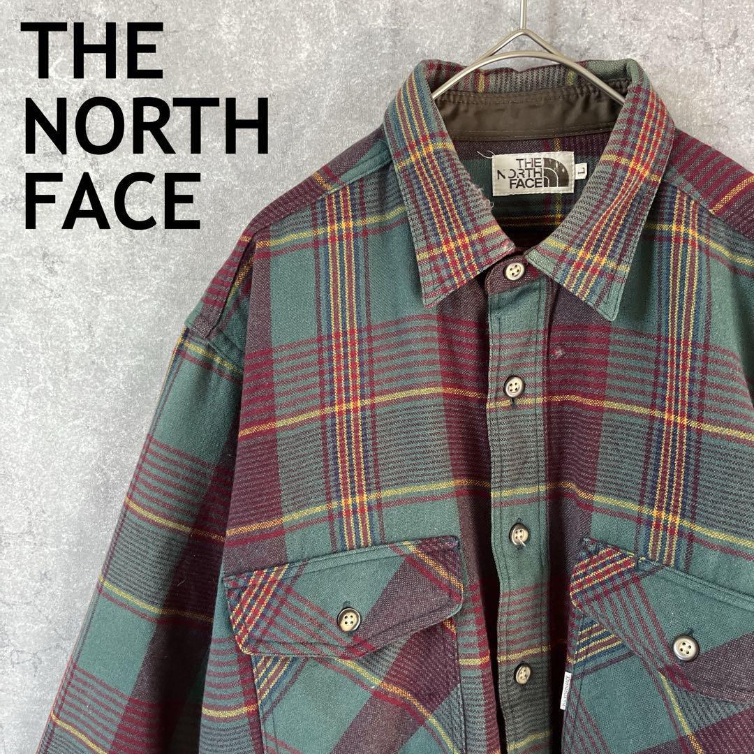 THE NORTH FACEウールシャツ チェック柄シャツ 長袖 Lメンズ Z2拍卖