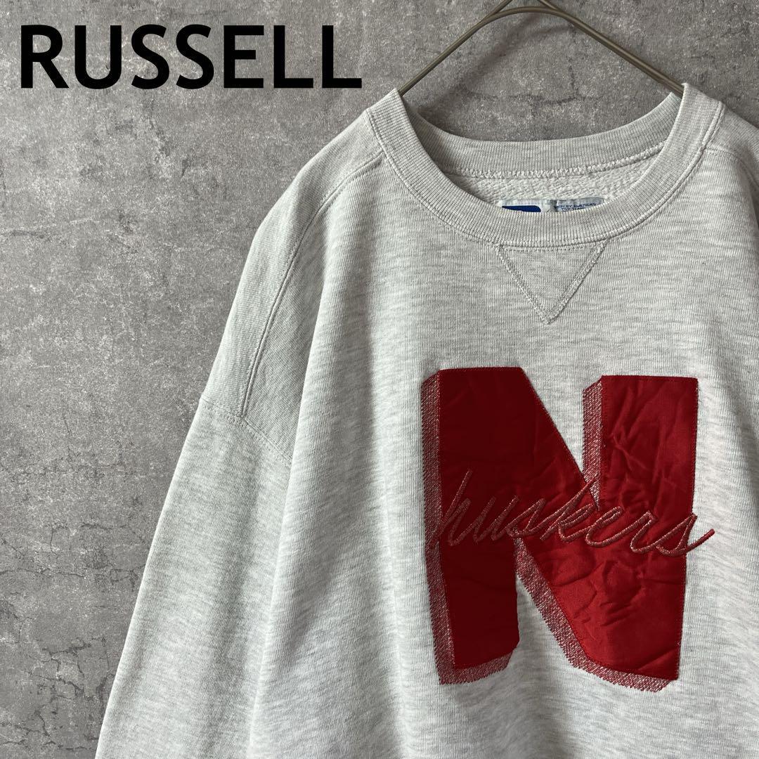 RUSSELL USA製 90sスウェットトレーナー ガゼット Lメンズ 灰O2拍卖