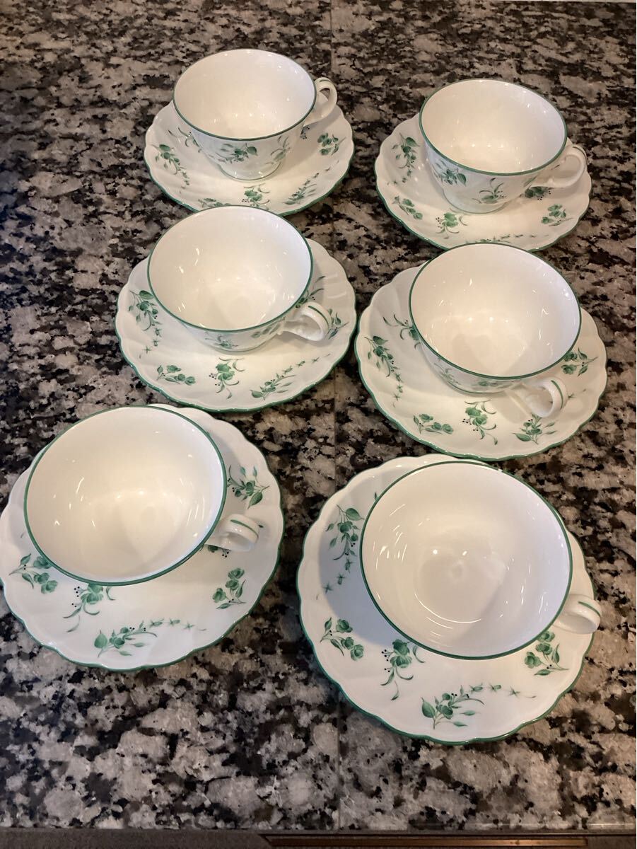 ノリタケスタジオコレクション ティーカップ&ソーサー 6客セット 花柄 来客用 コーヒーカップ ボーンチャイナ拍卖