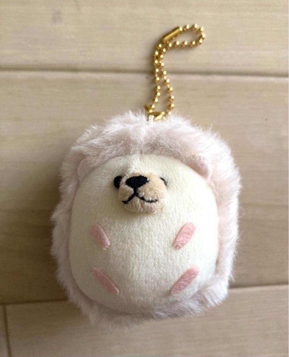 【ハリネズミ〜ボールチェーン付きマスコット、白】かわいいハリネズミのマスコット!ハリネズミ拍卖