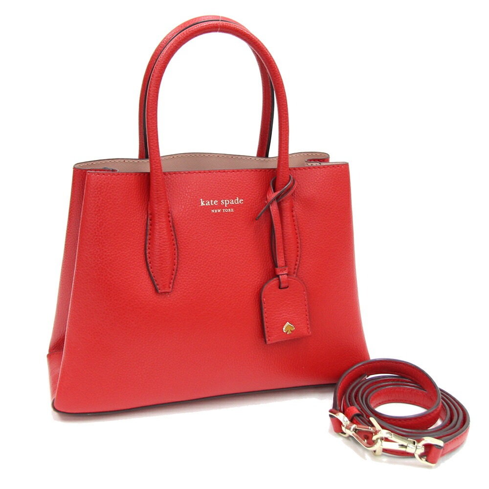 ケイトスペード 2WAYハンドバッグ WKRU5697 レッド ライトピンク レザー 中古 ショルダー 斜め掛け バイカラー拍卖