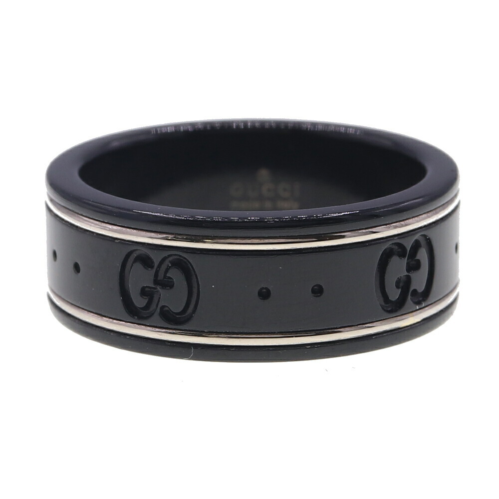 グッチ リング アイコン 225985 WG ホワイトゴールド シンセティックコランダム 11.5号 US6~6.5 中古 指輪拍卖