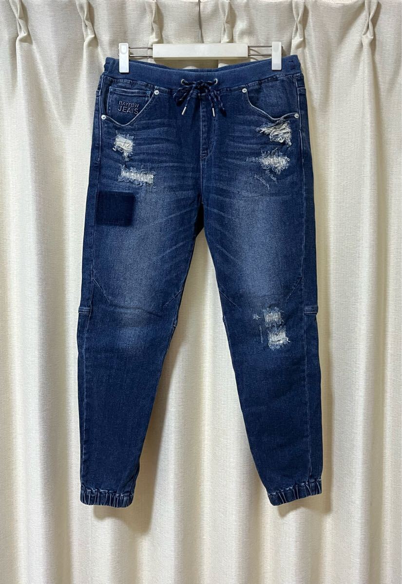 BAYFLOW ベイフロー ダメージ加工 デニム ジョガー パンツ 4 イージーパンツ拍卖