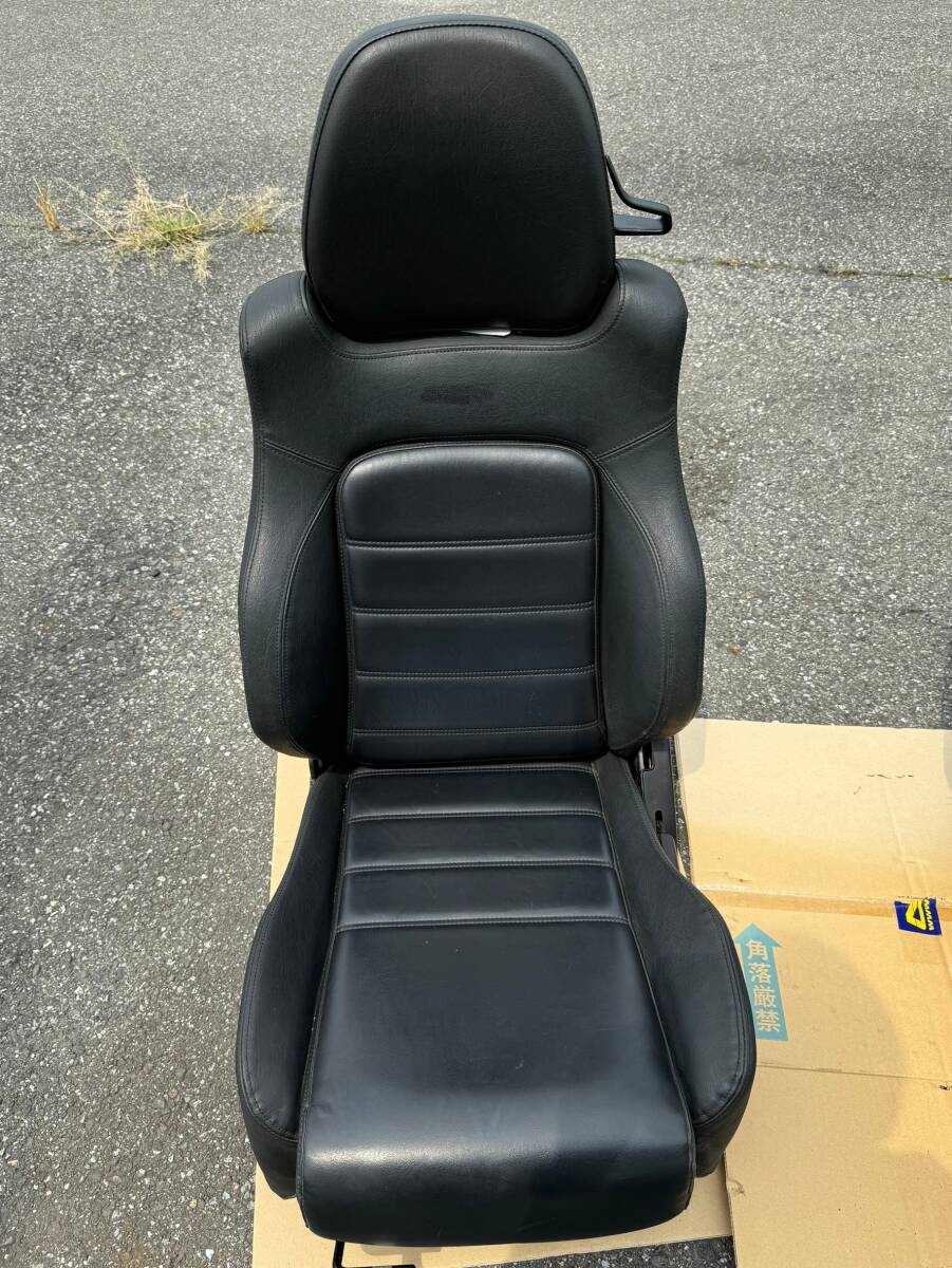 スズキ カプチーノ 純正 シート レザー 助手席 黒 革 EA11R 左 ④【11-12】拍卖