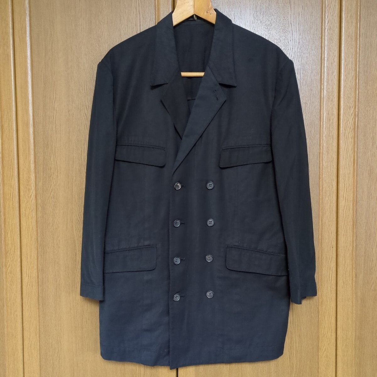 80s 90s ヴィンテージ フランドル 黒 ブラック ダブル ジャケット M ブレザー ビンテージ ( DCブランド モード パーソンズ ニコル ビギ拍卖