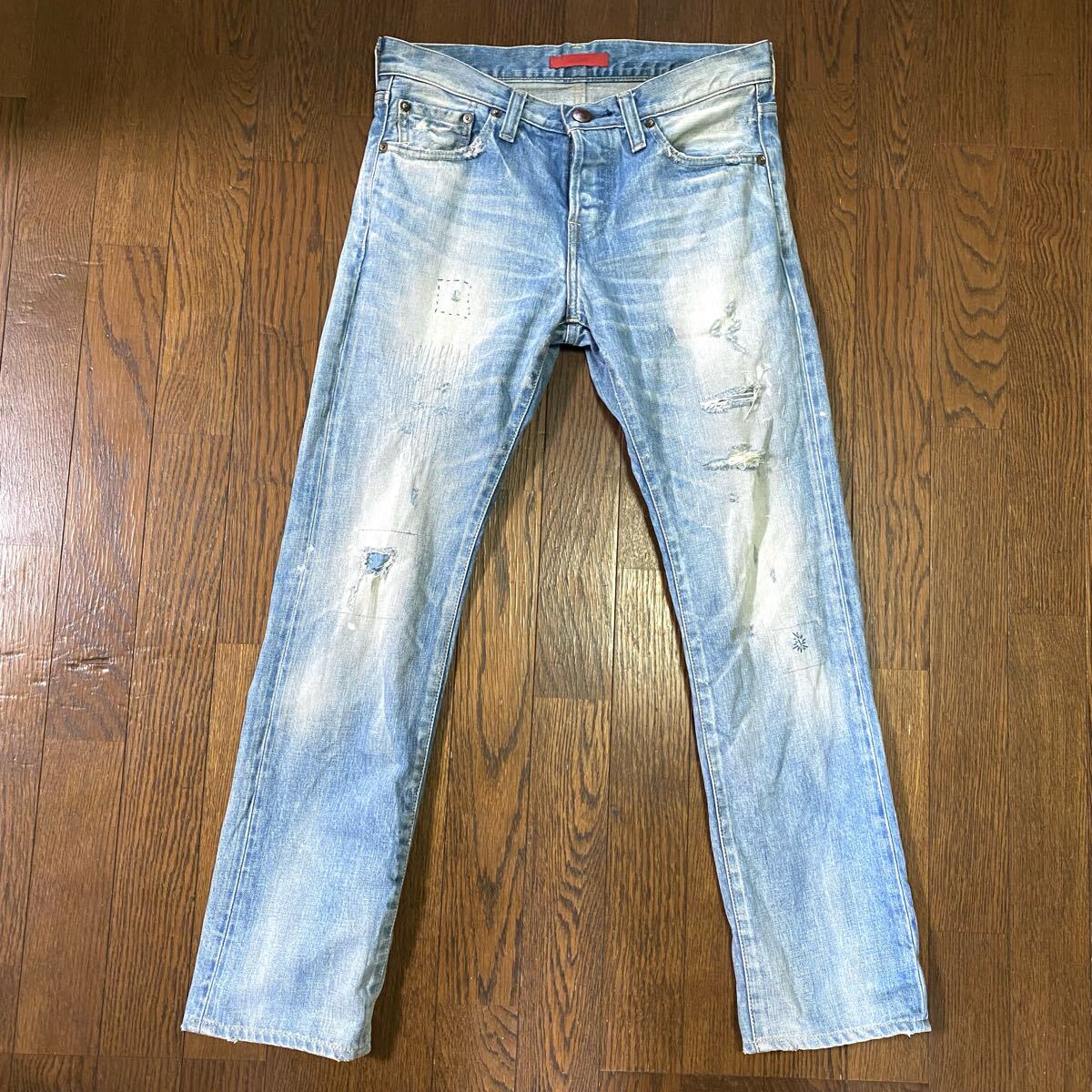 RED CARD(レッドカード)16872 ダメージ&リペア加工 ジーンズ/デニムパンツ 29拍卖