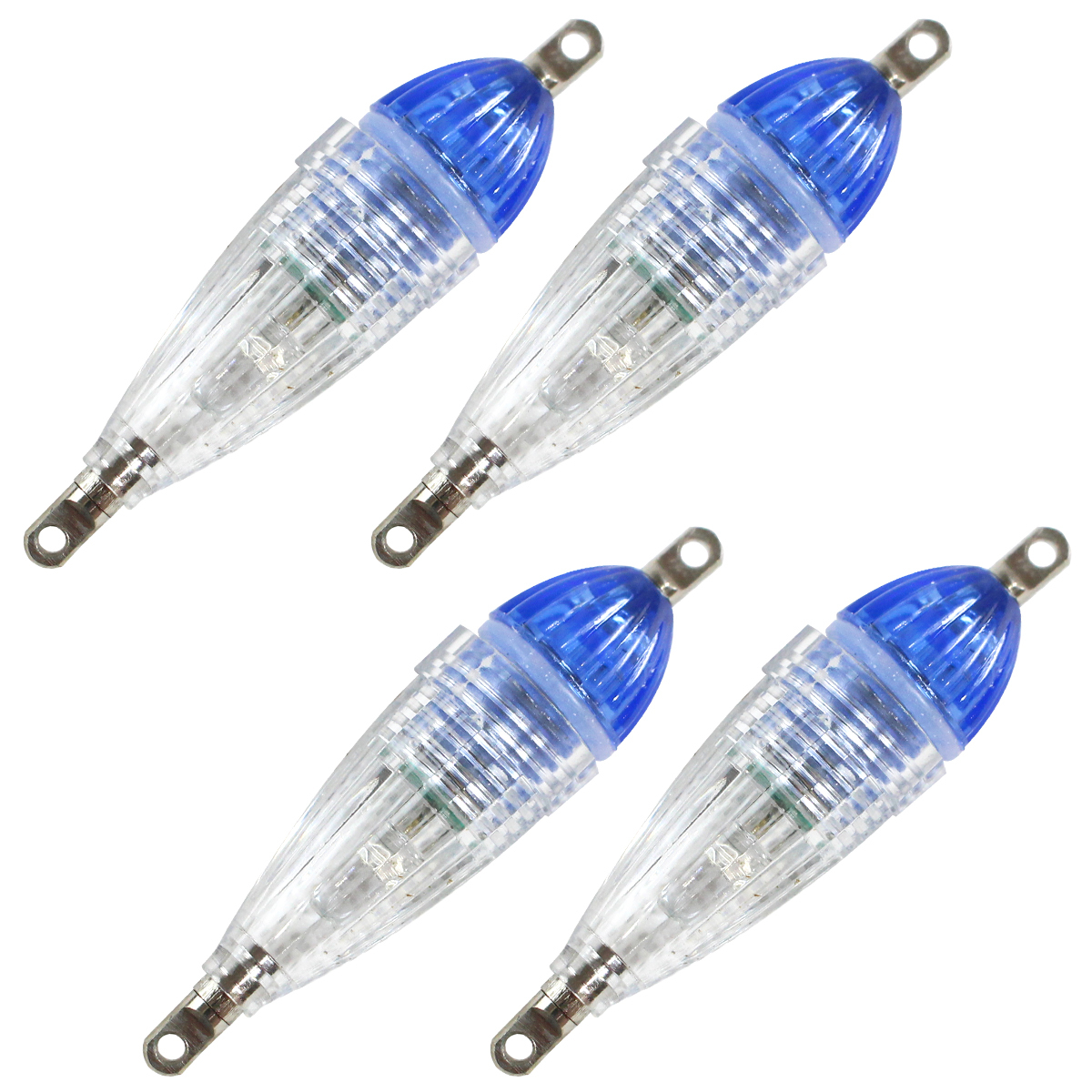 【送料220円】『青/ブルー 4本セット』集魚灯 夜釣り イカ釣り 水中ライト 6cm いか釣り アオリイカ コウイカ 水中 LEDライト 発光 4個拍卖