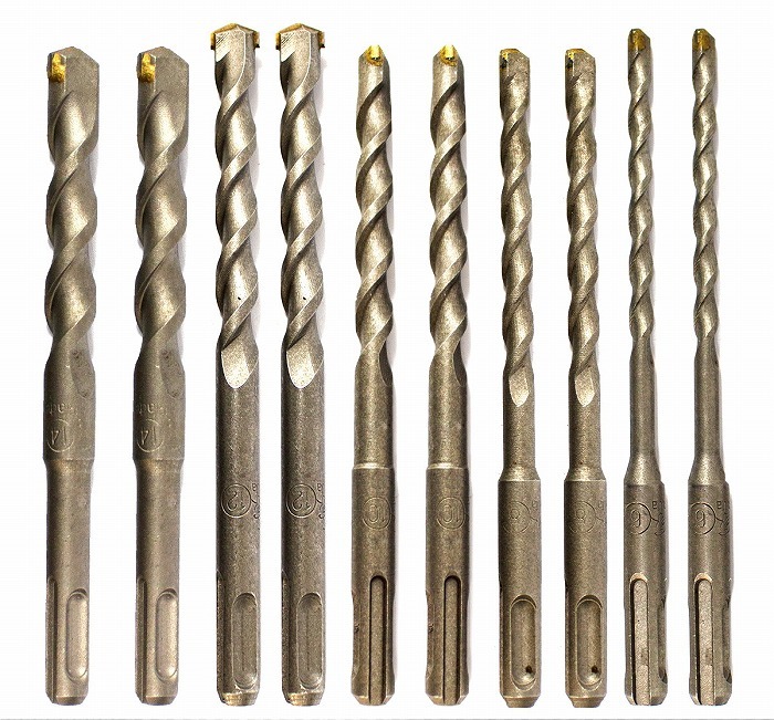 10本 セット コンクリート ドリル 刃 刃径 6mm 8mm 10mm 12mm 14mm 各2本 SDS 振動 ドリルビット ボッシュ同等 ハンマー DIY拍卖