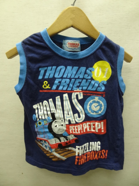 全国送料無料 きかんしゃトーマス 子供服 キッズ 男の子 トーマスプリント ノースリーブ Tシャツ タンクトップ 110拍卖
