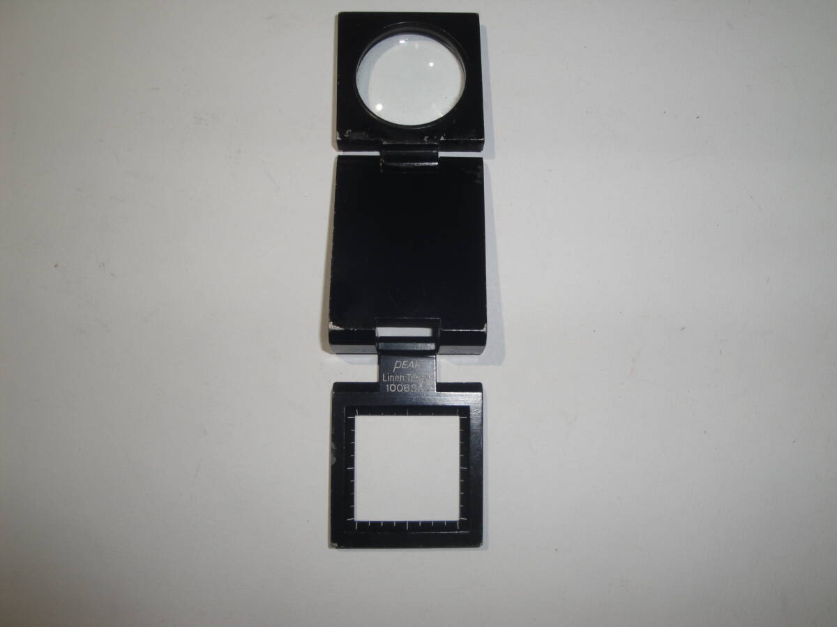 ☆拡大鏡《PEAK(ピーク)折畳み式ルーペ:1個(Linen Tester 1006SA3 約3.8×5.2×厚さ(収納時1.9)cm)》☆送料180円 鑑定 詳細確認 収集趣味 拍卖