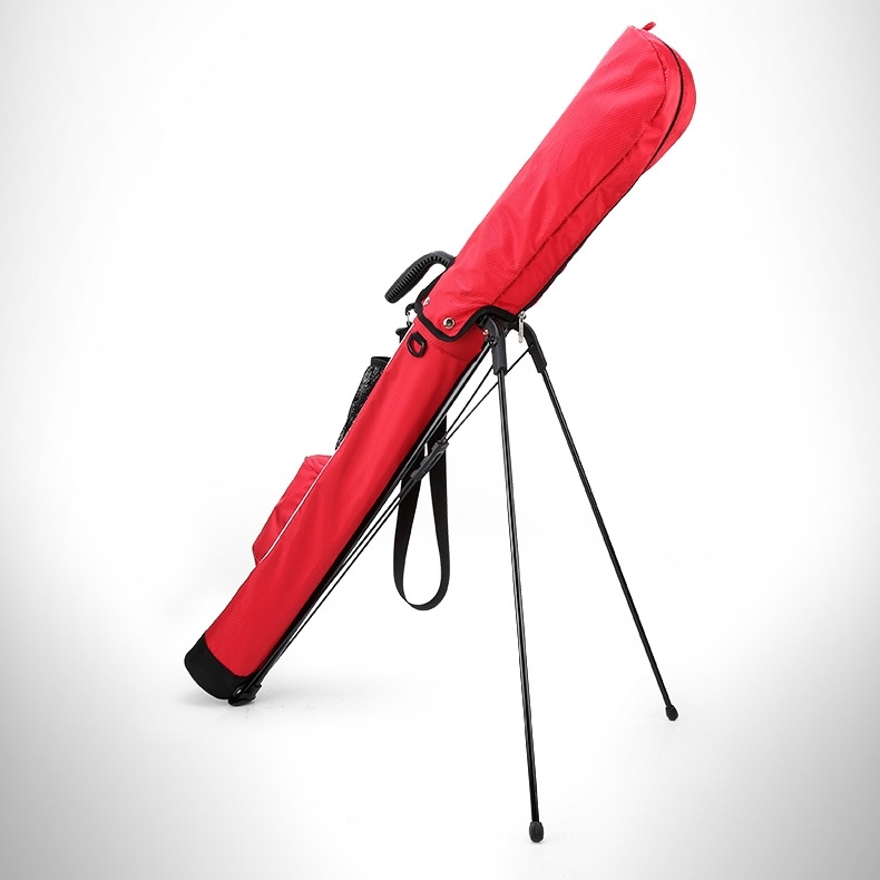 クラブケース スタンド 背負える ゴルフ ショルダーベルト フード付き キャディバッグ セルフスタンド ゴルフバッグ 軽量 撥水加工 レッド拍卖