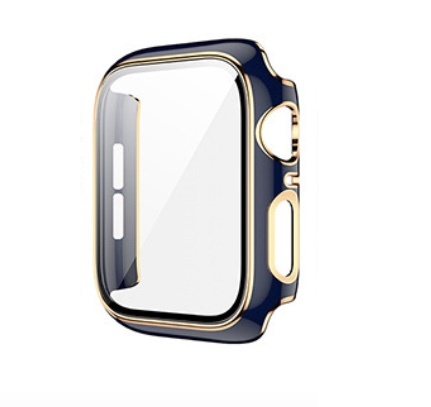【アップルウォッチカバー/ネイビー×ゴールド/44mm用】フルカバーケース 1個 Apple Watch 全面保護 耐衝撃 Series5 Series4 Series6 SE拍卖