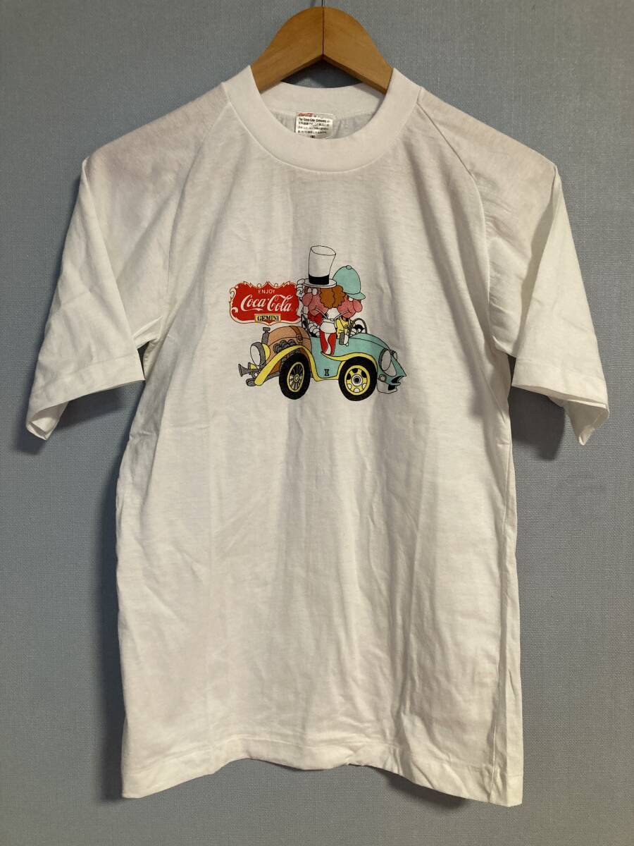 ★80s ビンテージ Coca Cola コカコーラ ラグラン Tシャツ M キャラクター 昭和レトロ 車 レア 企業拍卖