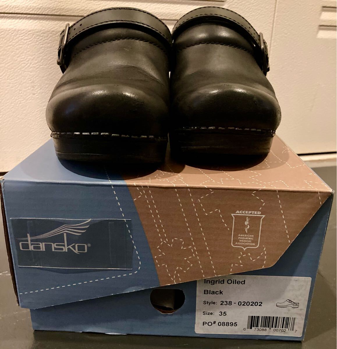 再↓人気★danskoダンスコ★Ingrid Oiled イングリッドオイルド ブラック 35 百貨店購入 国内正規品 クロッグスサンダル 2WAYサボ 厚底拍卖