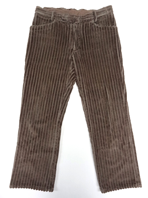 マルタンマルジェラ 10 初期 2003年 イタリア製 極太畝 コーデュロイ ストレート パンツ グレー ブラウン カラー 46 コットン ここのえ 色拍卖