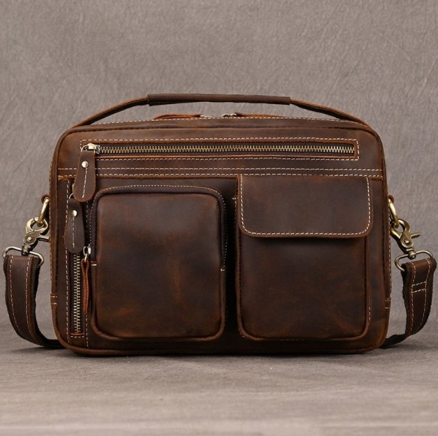 大好評☆ショルダーバッグ 職人手作りヌメ革 斜めがけ ビジネスバッグ 上質レザー 縦型 肩掛け 大容量 通勤拍卖