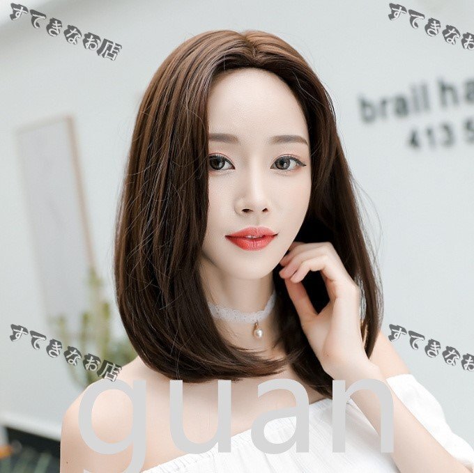 新品人毛 ウィッグ ロングストレート フルウィッグ サラサラ 自然 2色から選択可能拍卖