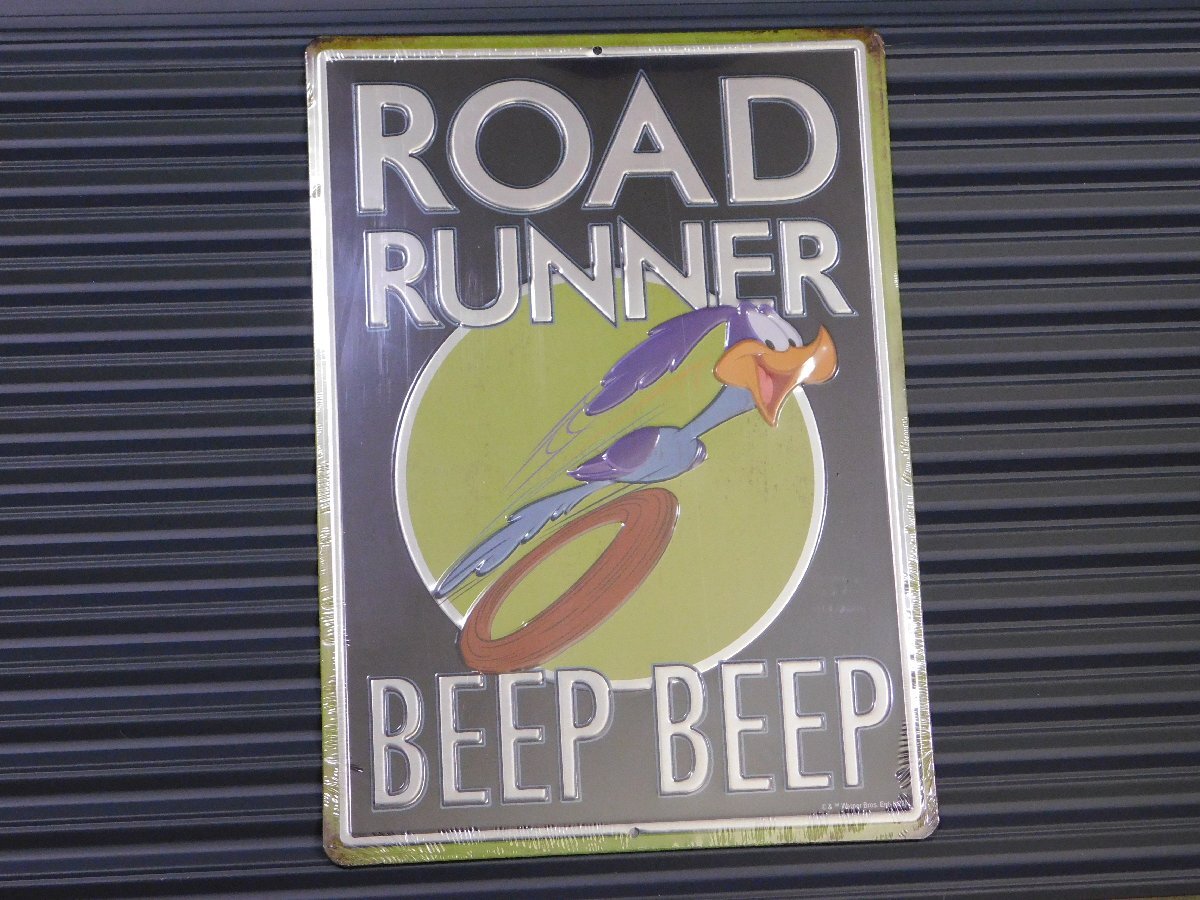 ◆送料\450◆【ROAD RUNNER・ロードランナー②】※《エンボスメタルサイン》 アメリカン雑貨 エンボス看板 ブリキ看板 159拍卖