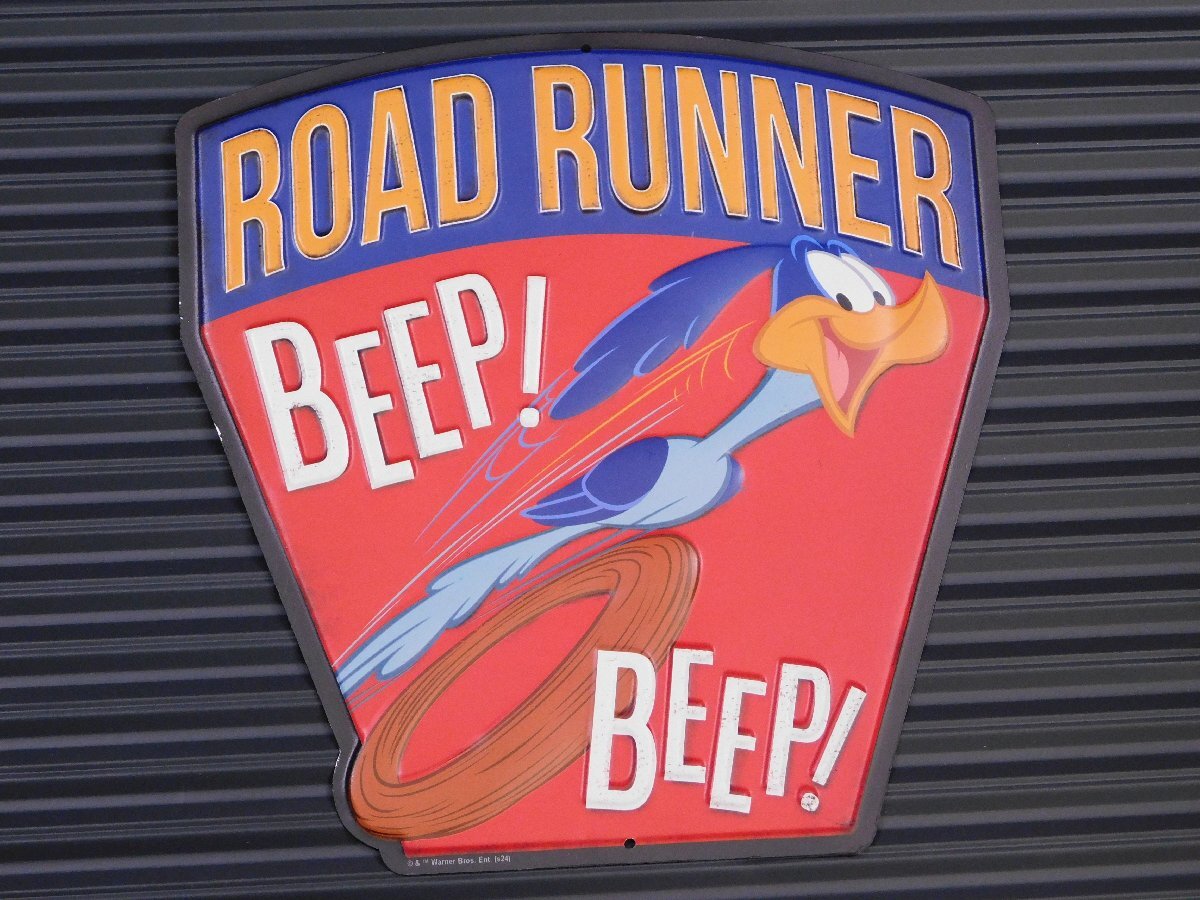 【ROAD RUNNER・ロードランナー①】※《エンボスメタルサイン》 アメリカン雑貨 エンボス看板 ブリキ看板 158拍卖