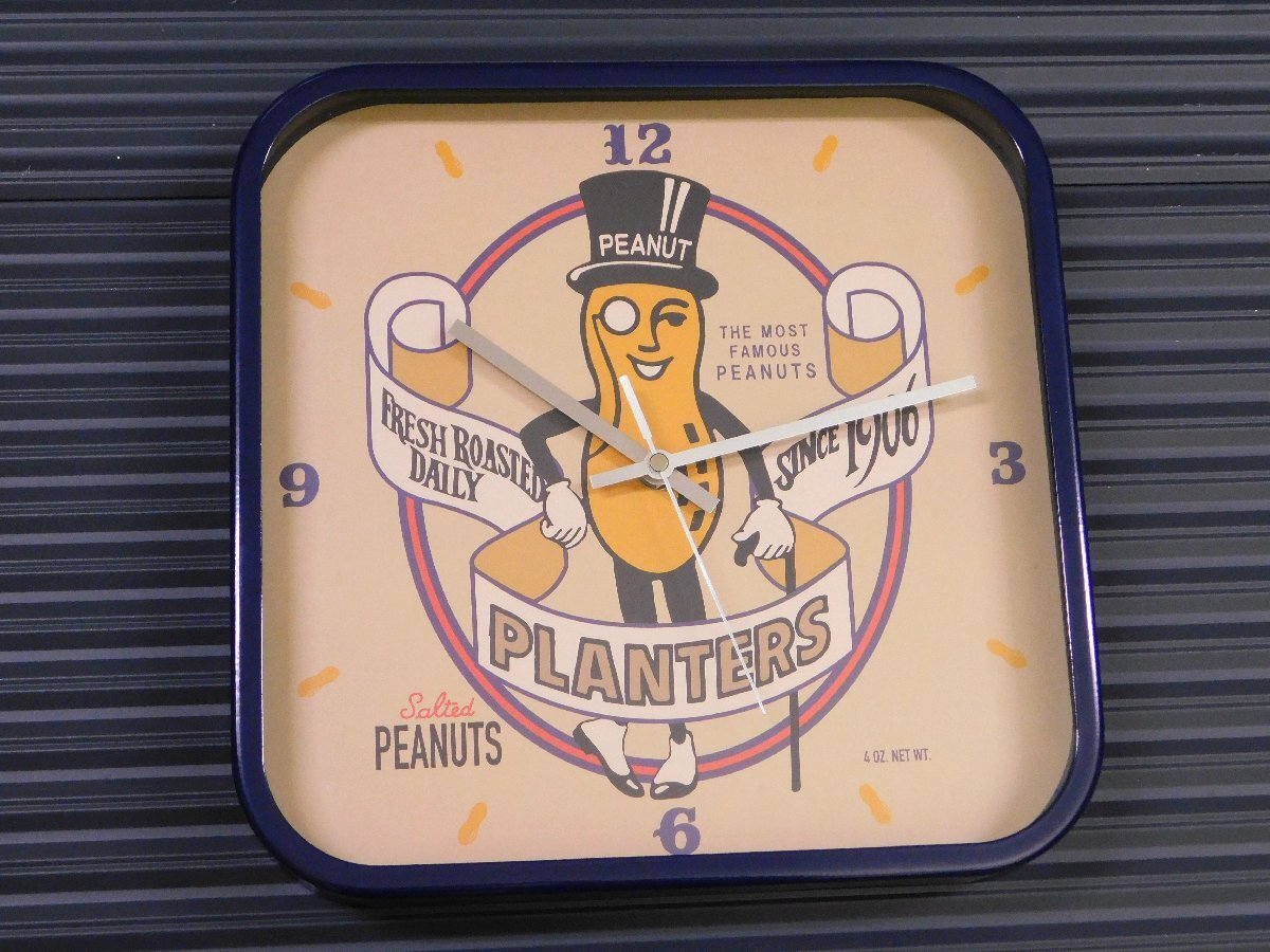 【Mr.PEANUT・ミスターピーナッツ】※《ウォールクロック》 アメリカン雑貨 スチール 壁掛け時計拍卖