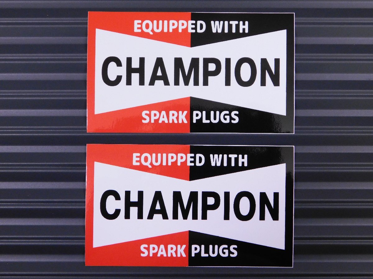 ◆送料\110◆【CHAMPION・チャンピオンプラグ】※《レーシングステッカー/2枚セット》 (品番ms110) アメリカン雑貨 ガレージ拍卖