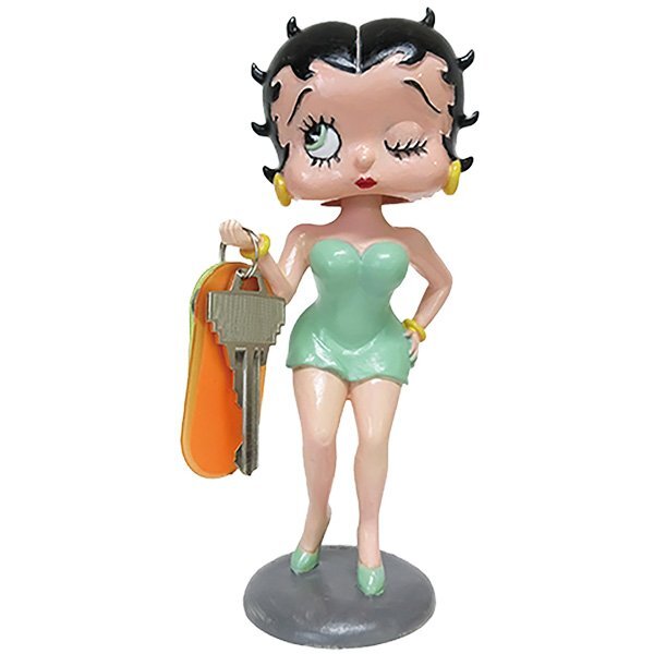◆送料無料◆【Betty Boop・ベティちゃん】※《キーホルダリング・水色服》 BB-012 アメリカン雑貨 フィギュア ボビングヘッド拍卖