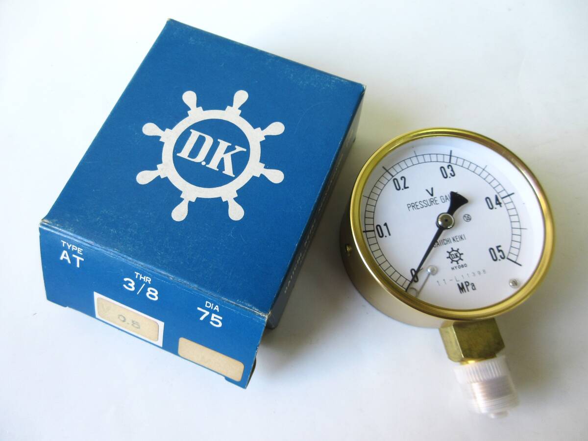 未使用品在庫処分 第一計器製作所 圧力計 AT3/8×Φ75×0.5MPa 耐震型拍卖