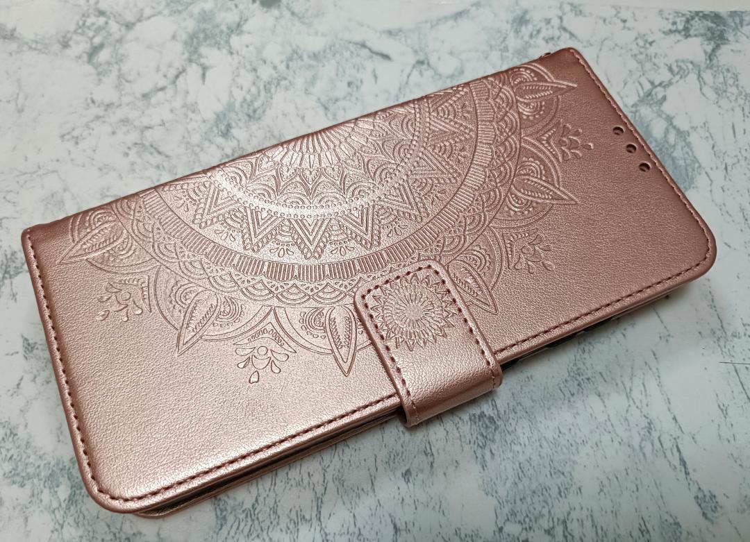 送料込み 手帳型 サムスン Galaxy A35 用 スマホケース マンダラ ピンクローズ拍卖