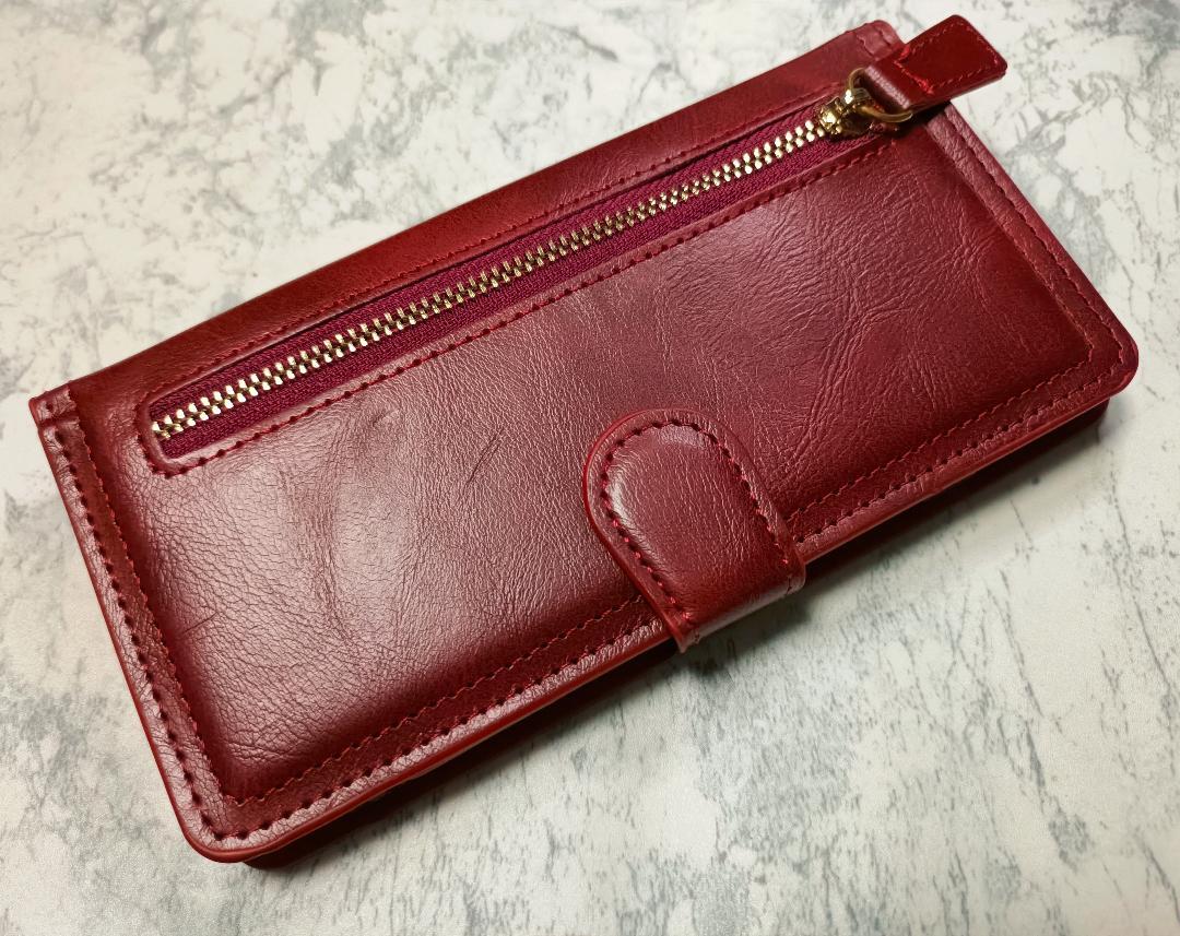 送料込み ジッパーポケット 手帳型 iPhone7Plus/8Plus ケース 深紅色拍卖