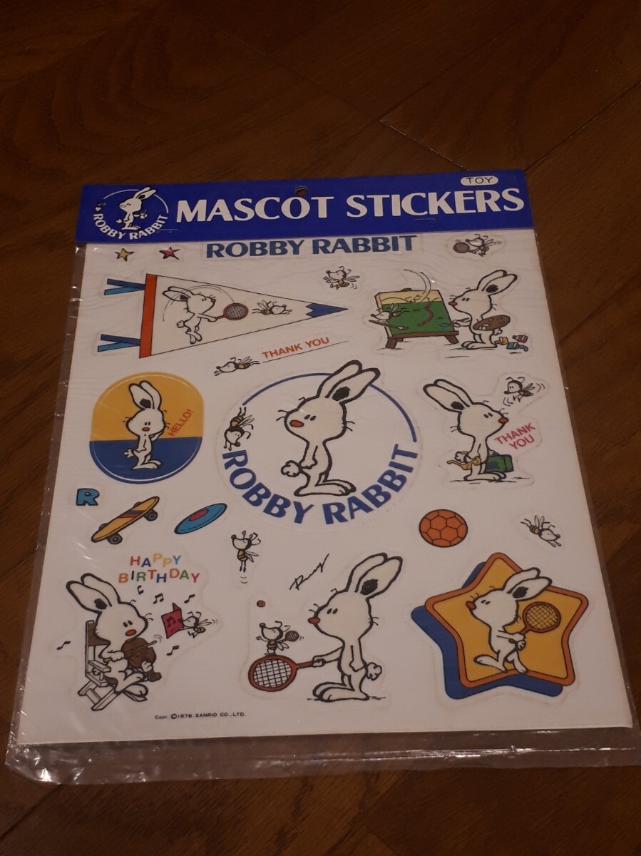 サンリオ ロビーラビット ステッカー 新品未開封 当時物 昭和 レトロ シール ROBBY RABBIT拍卖